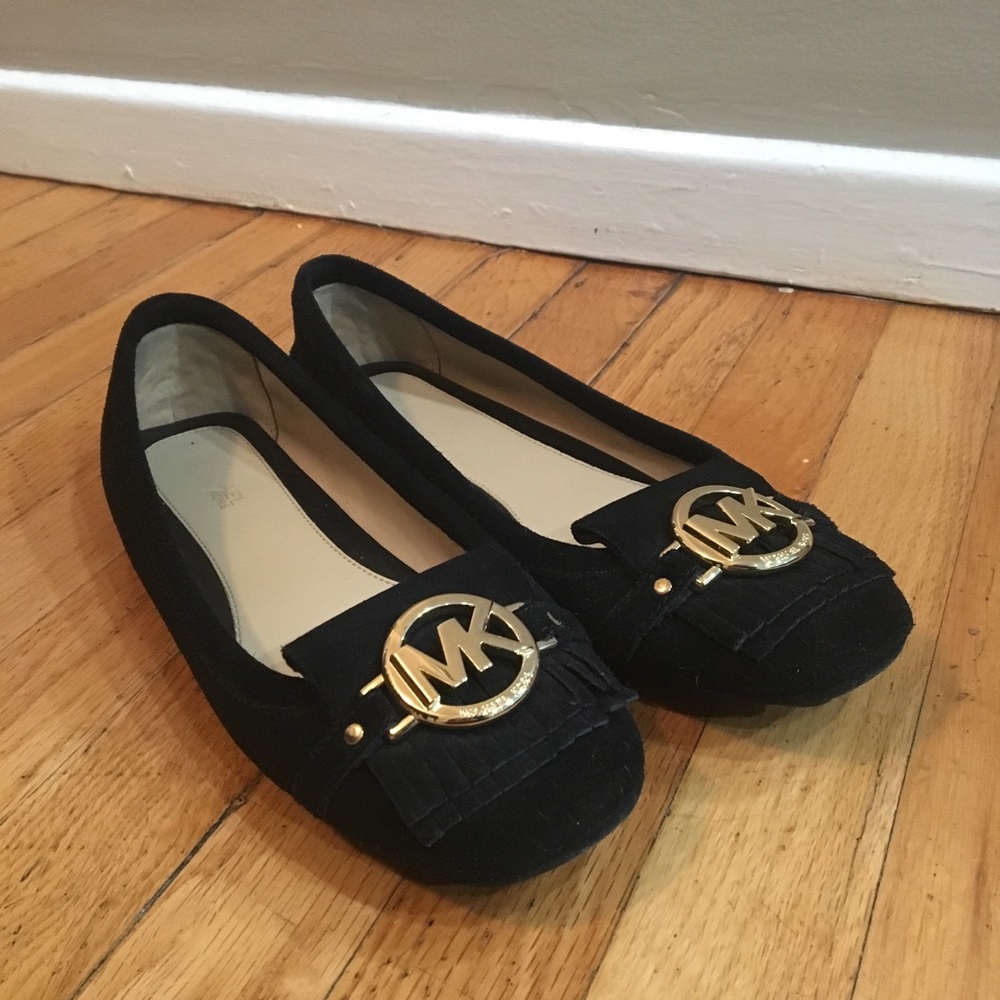 MICHAEL Michael Kors black leather (suede) flats
